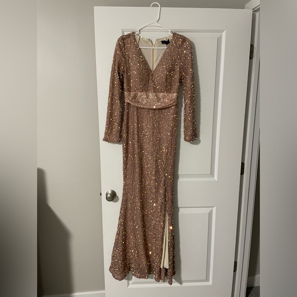 Azazie champagne shimmer dress - Picture 2 of 8